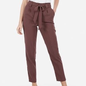Express High Waisted Paperbag Tie waist Ankle Pant - 12Short